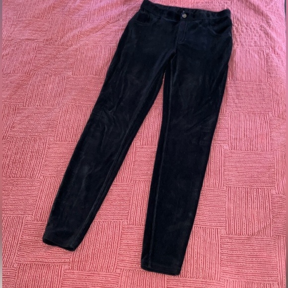 HUE velvety corduroy jean look leggings / Black Cotton Blend - Picture 15 of 16